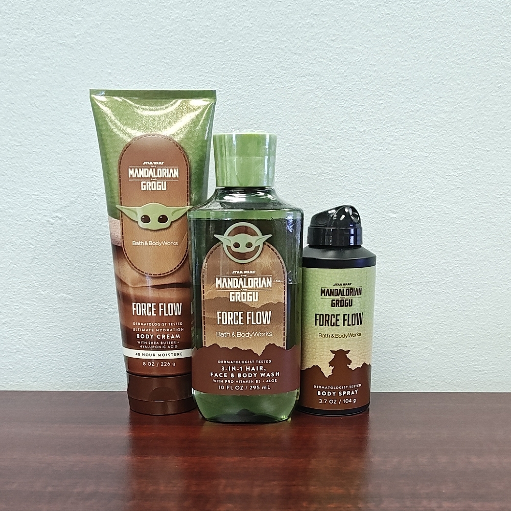 Bath & Body Works Star Wars FORCE FLOW Limited Edition 3 Piece Bundle